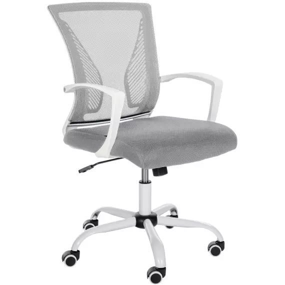 Chaise de bureau réglable pivotante en microfibre Gris clair