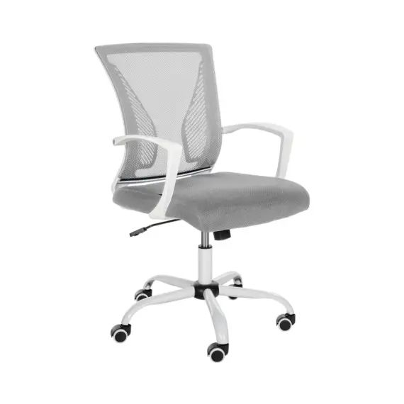 Chaise de bureau réglable pivotante en microfibre Gris clair