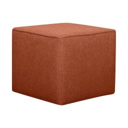 Pouf design carré en tissu brique PAVE