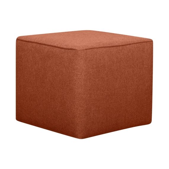 Pouf design carré en tissu brique PAVE