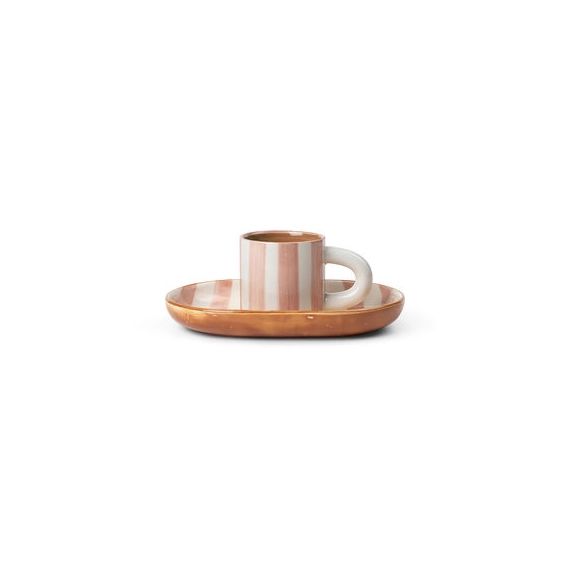 Tasse Vaisselle en Céramique, Grès émaillé – Couleur Rose – 19.57 x 19.57 x 11 cm