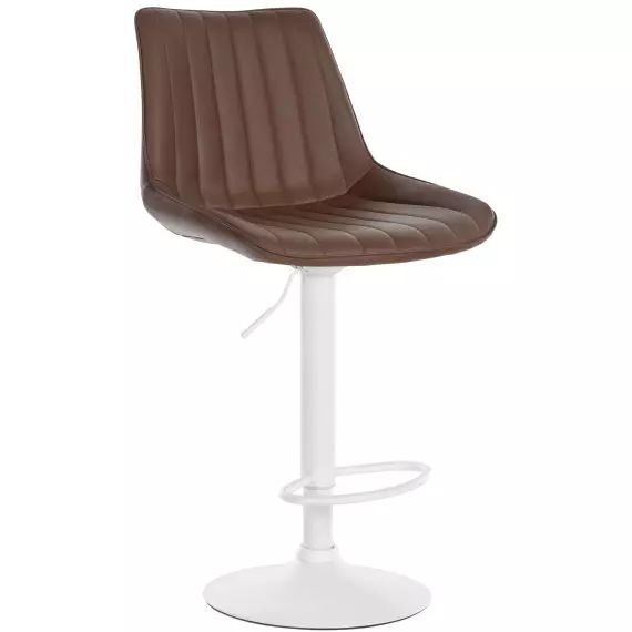 Tabouret de bar similicuir ajustable pivotant similicuir Marron