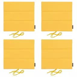 Galettes de chaises extérieur à nouettes jaune – Lot de 4 – 40×40