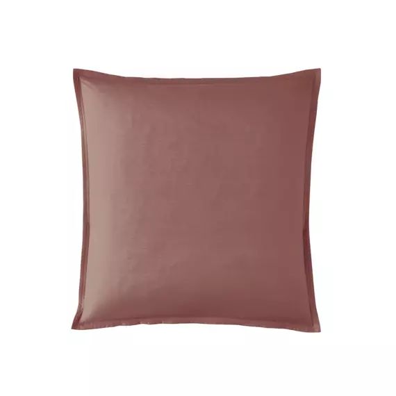 Taie d’oreiller en percale de coton bois de rose 65×65