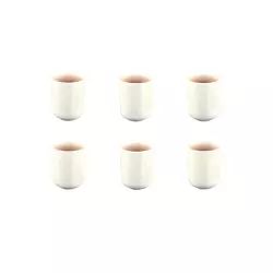 Lot de 6 mugs en grès rose 30cl