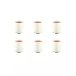 Lot de 6 mugs en grès rose 30cl