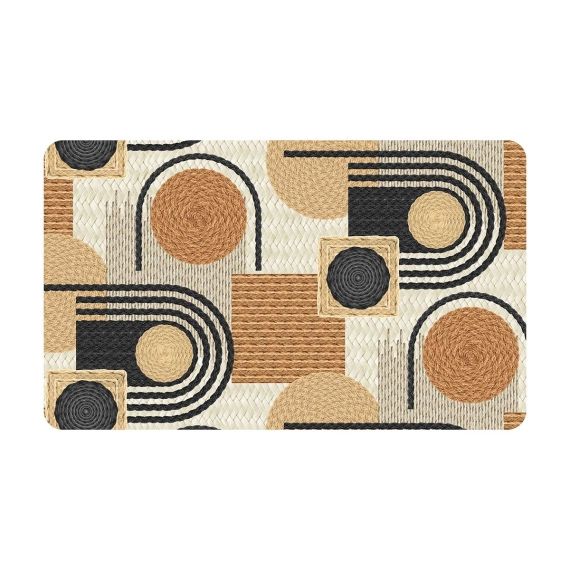 Tapis rectangle noir mousse 45x75cm