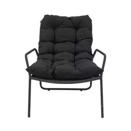 Boel – Chaise longue en tissu et métal – Couleur – Noir