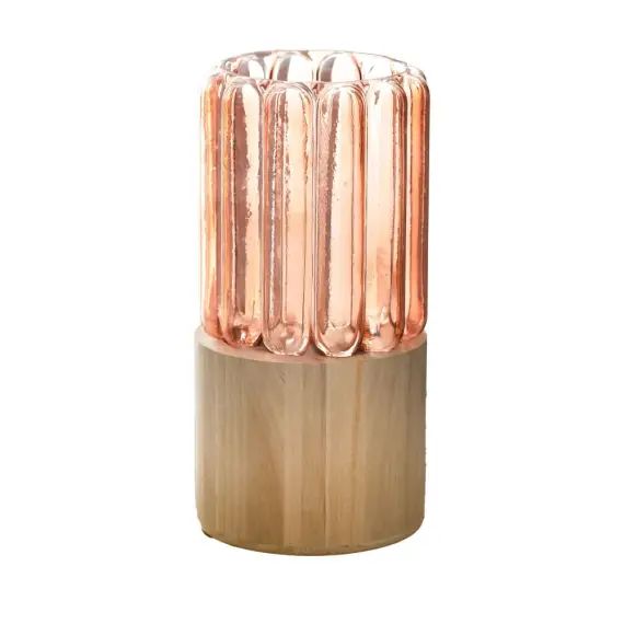 Vase en verre rose