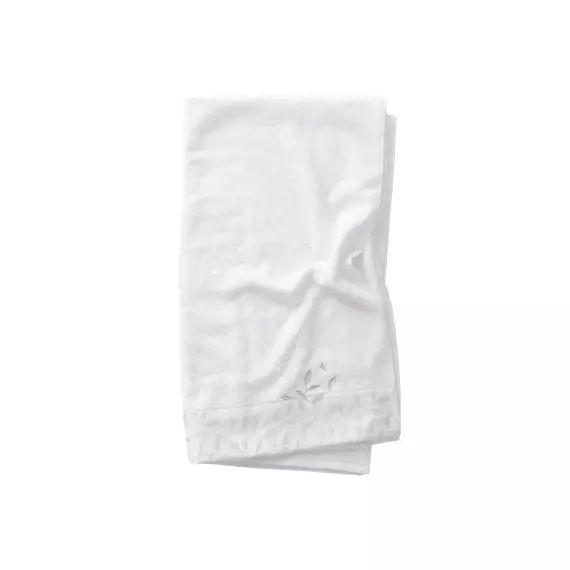 Drap de bain Neige brodé bouclette jacquard blanc 70 x 120 cm