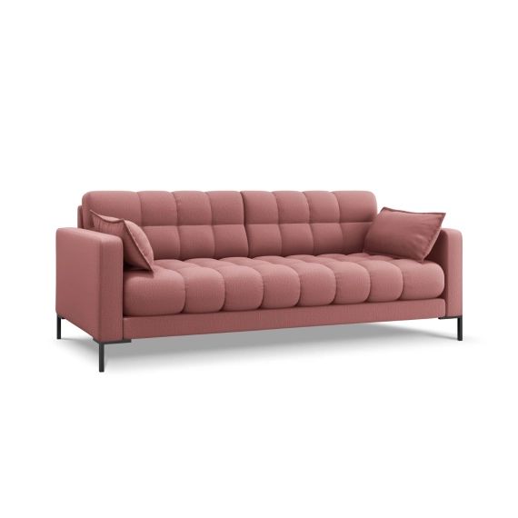 Canapé 3 places en tissu structuré rose