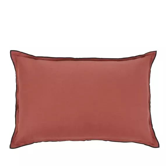 Coussin en lin lavé terracotta 40×60