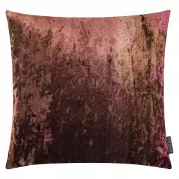 Housse de coussin cuivre rosé velours effet 3D 50×50