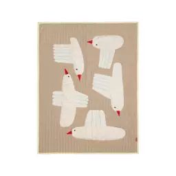 Plaid enfant Bird quilted en Tissu, Polyester recyclé – Couleur Beige – 80 x 110 x 1 cm – Designer Trine Andersen