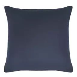 Taie d’oreiller unie en coton bleu nuit 63×63