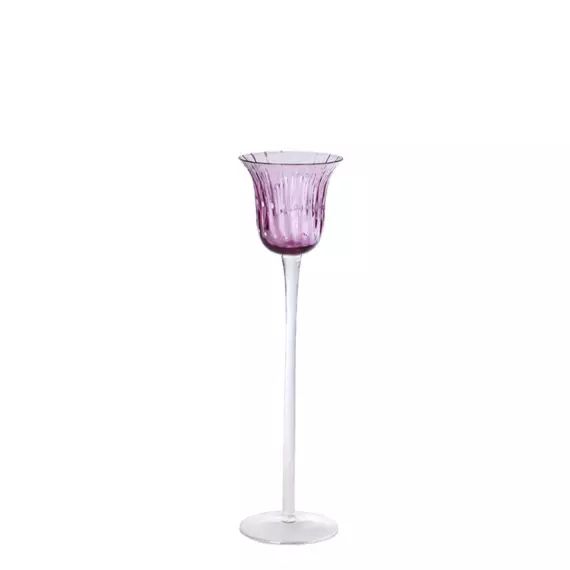 Photophore en verre soufflé violet H30