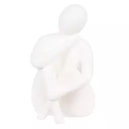 Statuette femme en grès blanc H17