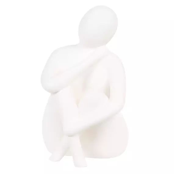 Statuette femme en grès blanc H17