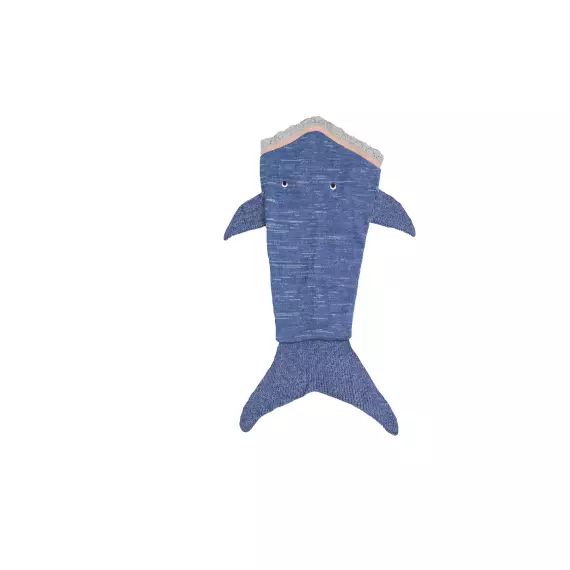 Couverture requin bleu 60×90 cm