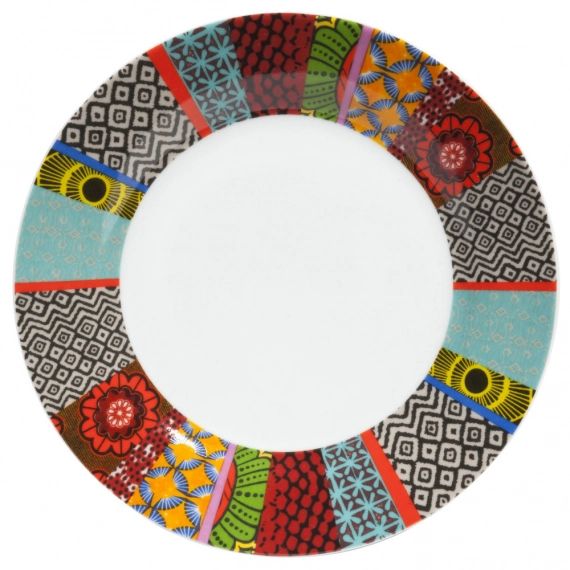 Assiette plate en porcelaine multicolore D 27 cm JANEIRO