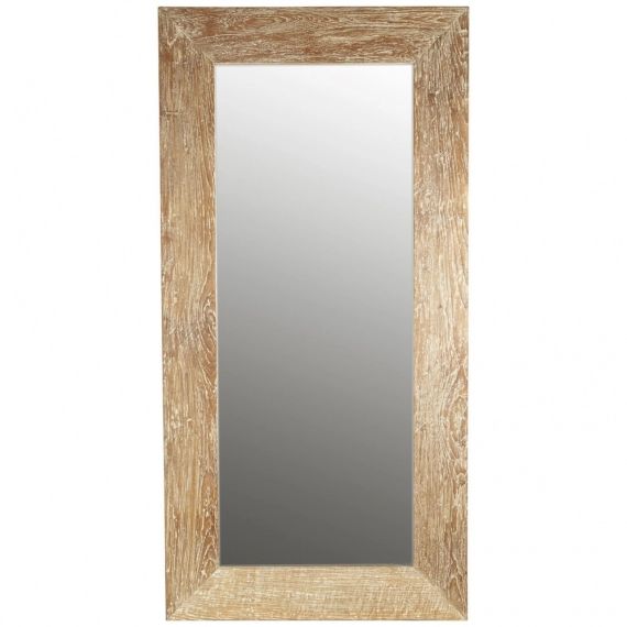 Miroir en hévéa blanchi H 200 cm CANCALE