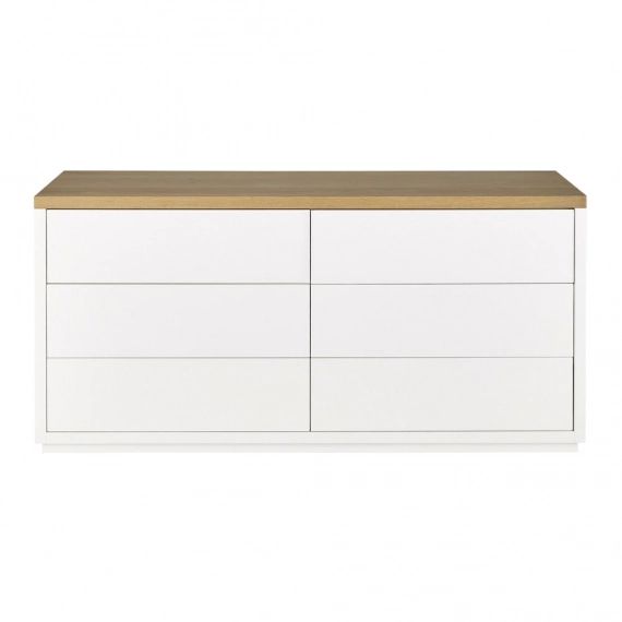 Commode blanche 6 tiroirs Austral