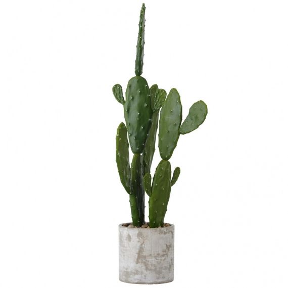 Cactus artificiel pot en ciment gris