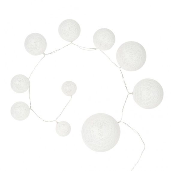 Guirlande lumineuse 10 LED boules blanches