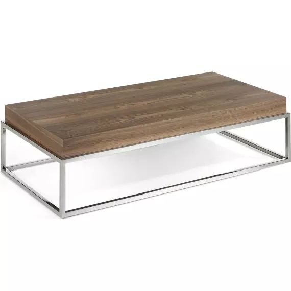 Table basse bois foncé 123x63x31cm