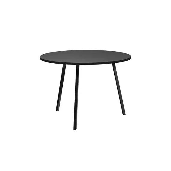 Table ronde Loop en Métal, Acier laqué – Couleur Noir – 113.55 x 113.55 x 74 cm – Designer Leif Jorgensen