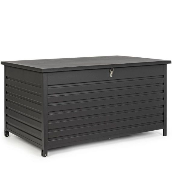 Coffre de rangement aluminium noir L141 cm