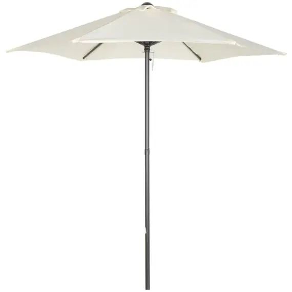 Parasol droit de jardin mât alu polyester beige