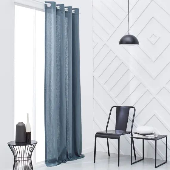 Rideau en Coton Bleu gris 140×240 cm
