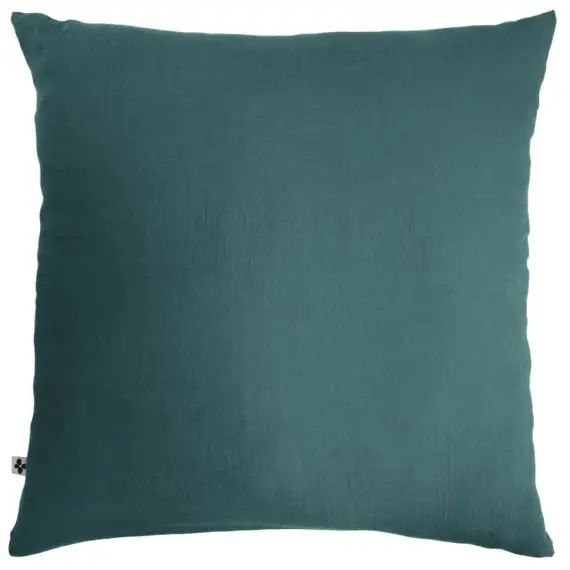 Taie d&rsquo;oreiller gaze de coton bleu 60×60 cm