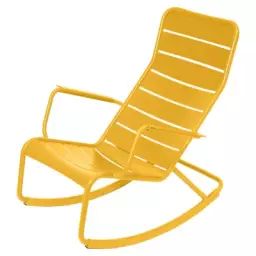 Rocking chair Luxembourg en Métal, Aluminium laqué – Couleur Jaune – 69.5 x 94 x 92 cm – Designer Frédéric Sofia