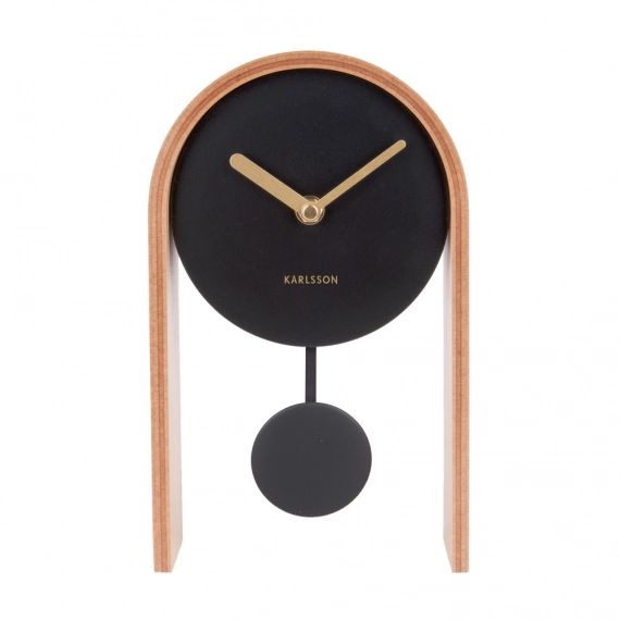 Horloge à poser en bois noir H25cm