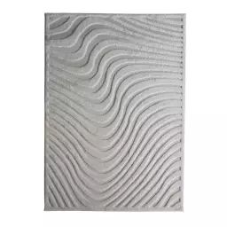 Tapis extérieur et intérieur motif vibes en relief crème 120×170