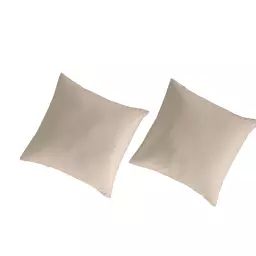 2 Taies d’oreiller en percale de coton organic 65×65 cm sable