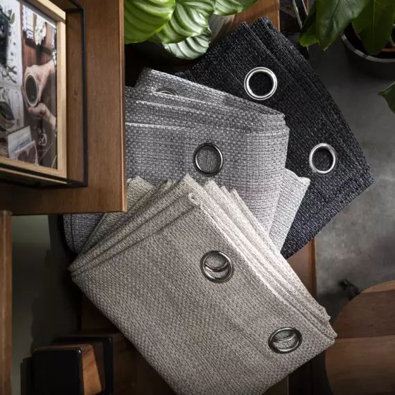 Rideau Maille, beige l.140 x H.250 cm INSPIRE