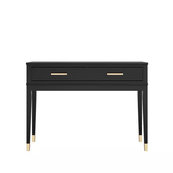 Table console avec 2 tiroirs en MDF noir