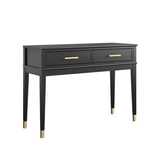 Table console avec 2 tiroirs en MDF noir
