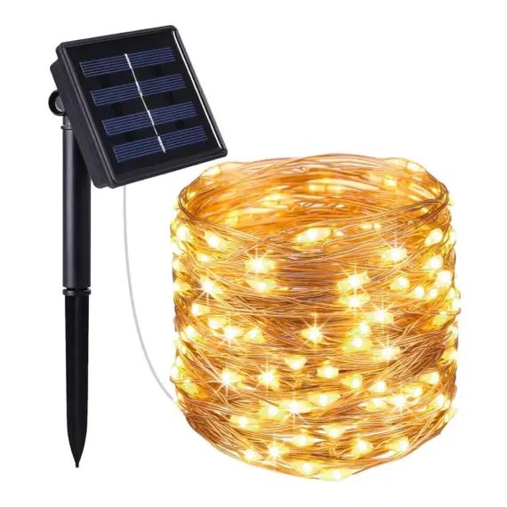 Guirlande lumineuse solaire 400 micro Cuivre Cuivre41,9M