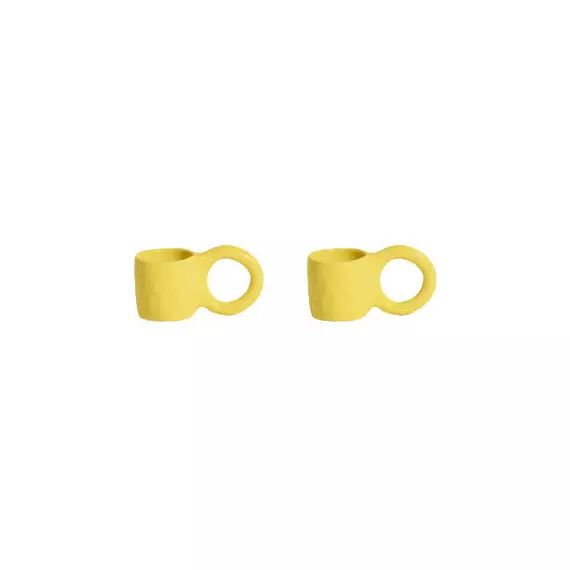 Tasse à espresso Donut en Céramique, Faïence émaillée – Couleur Jaune – 11 x 13.39 x 5.5 cm – Designer Pia Chevalier