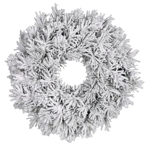 Couronne de noël artificielle effet givre D60
