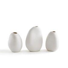 Lot de 3 vases en céramique H9,5/10/12 cm, Hedna