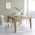 image de tables à manger scandinave Table en bois de teck recyclé carrée 120 avec rallonges CARGO