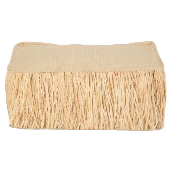 Coussin de sol extérieur effet raphia a frange S