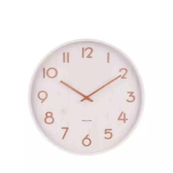 Pure – Horloge murale ronde en bois ø40cm – Couleur – Blanc