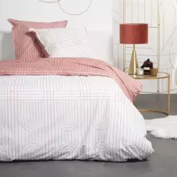 Parure de lit en Coton Rose 240×220 cm