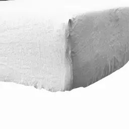 Drap housse lin lavé blanc 140×190 cm